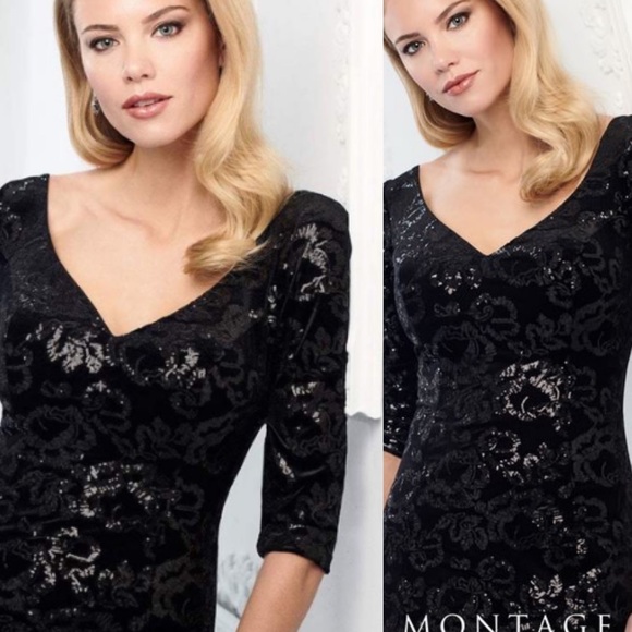 Montage by MON CHERI PURPLE sequins MOB LONG SLEEVE GOWN - Picture 3 of 16